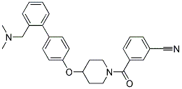 3-([4-((2'-[(DIMETHYLAMINO)METHYL]BIPHENYL-4-YL)OXY)PIPERIDIN-1-YL]CARBONYL)BENZONITRILE Struktur