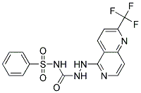 N-(PHENYLSULFONYL)-2-[2-(TRIFLUOROMETHYL)-1,6-NAPHTHYRIDIN-5-YL]HYDRAZINECARBOXAMIDE Struktur