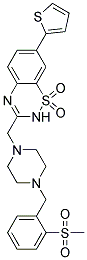 3-((4-[2-(METHYLSULFONYL)BENZYL]PIPERAZIN-1-YL)METHYL)-7-(2-THIENYL)-2H-1,2,4-BENZOTHIADIAZINE 1,1-DIOXIDE Struktur