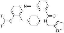 3-CYANO-N-(1-[2-(DIFLUOROMETHOXY)BENZYL]PIPERIDIN-4-YL)-N-(2-FURYLMETHYL)BENZAMIDE Struktur