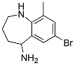 7-BROMO-9-METHYL-2,3,4,5-TETRAHYDRO-1H-BENZO[B]AZEPIN-5-YLAMINE Struktur