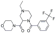 4-((4-ETHYL-1-[3-(TRIFLUOROMETHYL)BENZOYL]PIPERAZIN-2-YL)CARBONYL)MORPHOLINE Struktur