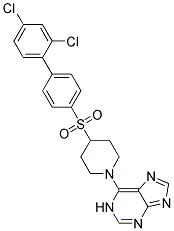 6-(4-[(2',4'-DICHLOROBIPHENYL-4-YL)SULFONYL]PIPERIDIN-1-YL)-1H-PURINE Struktur