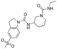 N-(1-[(ETHYLAMINO)CARBONYL]PIPERIDIN-3-YL)-5-(METHYLSULFONYL)INDOLINE-1-CARBOXAMIDE Struktur