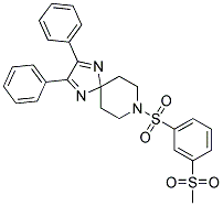 8-([3-(METHYLSULFONYL)PHENYL]SULFONYL)-2,3-DIPHENYL-1,4,8-TRIAZASPIRO[4.5]DECA-1,3-DIENE Struktur