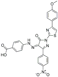 4-(N'-[1-[4-(4-METHOXY-PHENYL)-THIAZOL-2-YL]-3-(4-NITRO-PHENYL)-5-OXO-1,5-DIHYDRO-PYRAZOL-4-YLIDENE]-HYDRAZINO)-BENZOIC ACID Struktur