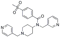 4-(METHYLSULFONYL)-N-(PYRIDIN-3-YLMETHYL)-N-[1-(PYRIDIN-4-YLMETHYL)PIPERIDIN-4-YL]BENZAMIDE Struktur