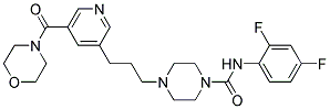 N-(2,4-DIFLUOROPHENYL)-4-(3-[5-(MORPHOLIN-4-YLCARBONYL)PYRIDIN-3-YL]PROPYL)PIPERAZINE-1-CARBOXAMIDE Struktur