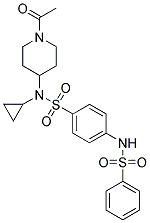 N-(1-ACETYLPIPERIDIN-4-YL)-N-CYCLOPROPYL-4-((PHENYLSULPHONYL)AMINO)BENZENESULPHONAMIDE Struktur