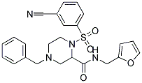 4-BENZYL-1-[(3-CYANOPHENYL)SULFONYL]-N-(2-FURYLMETHYL)PIPERAZINE-2-CARBOXAMIDE Struktur