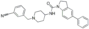 N-[1-(3-CYANOBENZYL)PIPERIDIN-4-YL]-5-PHENYLINDOLINE-1-CARBOXAMIDE Struktur