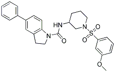 N-(1-[(3-METHOXYPHENYL)SULFONYL]PIPERIDIN-3-YL)-5-PHENYLINDOLINE-1-CARBOXAMIDE Struktur