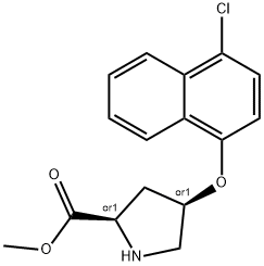 METHYL (2S,4S)-4-[(4-CHLORO-1-NAPHTHYL)OXY]-2-PYRROLIDINECARBOXYLATE Struktur