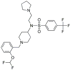 N-(1-[2-(DIFLUOROMETHOXY)BENZYL]PIPERIDIN-4-YL)-N-(2-PYRROLIDIN-1-YLETHYL)-4-(TRIFLUOROMETHYL)BENZENESULFONAMIDE Struktur