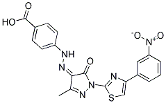 4-(N'-(3-METHYL-1-[4-(3-NITRO-PHENYL)-THIAZOL-2-YL]-5-OXO-1,5-DIHYDRO-PYRAZOL-4-YLIDENE)-HYDRAZINO)-BENZOIC ACID Struktur