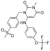 3-METHYL-1-[4-(METHYLSULFONYL)BENZYL]-6-([4-(TRIFLUOROMETHOXY)PHENYL]AMINO)PYRIMIDINE-2,4(1H,3H)-DIONE Struktur