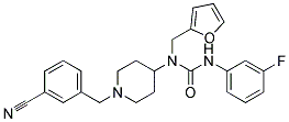 N-[1-(3-CYANOBENZYL)PIPERIDIN-4-YL]-N'-(3-FLUOROPHENYL)-N-(2-FURYLMETHYL)UREA Struktur