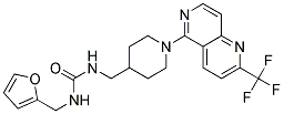 N-(2-FURYLMETHYL)-N'-((1-[2-(TRIFLUOROMETHYL)-1,6-NAPHTHYRIDIN-5-YL]PIPERIDIN-4-YL)METHYL)UREA Struktur