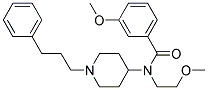 3-METHOXY-N-(2-METHOXYETHYL)-N-[1-(3-PHENYLPROPYL)PIPERIDIN-4-YL]BENZAMIDE Struktur