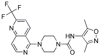 N-(3,5-DIMETHYLISOXAZOL-4-YL)-4-[2-(TRIFLUOROMETHYL)-1,6-NAPHTHYRIDIN-5-YL]PIPERAZINE-1-CARBOXAMIDE Struktur