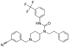 N-[1-(3-CYANOBENZYL)PIPERIDIN-4-YL]-N-(2-PHENYLETHYL)-N'-[3-(TRIFLUOROMETHYL)PHENYL]UREA Struktur