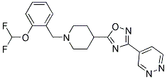 4-(5-(1-[2-(DIFLUOROMETHOXY)BENZYL]PIPERIDIN-4-YL)-1,2,4-OXADIAZOL-3-YL)PYRIDAZINE Struktur