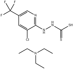 N,N-DIETHYL-1-ETHANAMINIUM 2-[3-CHLORO-5-(TRIFLUOROMETHYL)-2-PYRIDINYL]-1-HYDRAZINECARBODITHIOATE Struktur