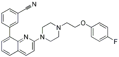 3-(2-(4-[2-(4-FLUOROPHENOXY)ETHYL]PIPERAZIN-1-YL)QUINOLIN-8-YL)BENZONITRILE Struktur