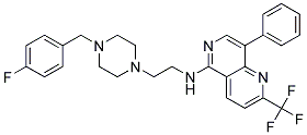 N-(2-[4-(4-FLUOROBENZYL)PIPERAZIN-1-YL]ETHYL)-8-PHENYL-2-(TRIFLUOROMETHYL)-1,6-NAPHTHYRIDIN-5-AMINE Struktur