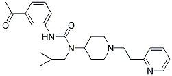 N'-(3-ACETYLPHENYL)-N-(CYCLOPROPYLMETHYL)-N-[1-(2-PYRIDIN-2-YLETHYL)PIPERIDIN-4-YL]UREA Struktur