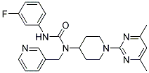 N-[1-(4,6-DIMETHYLPYRIMIDIN-2-YL)PIPERIDIN-4-YL]-N'-(3-FLUOROPHENYL)-N-(PYRIDIN-3-YLMETHYL)UREA Struktur