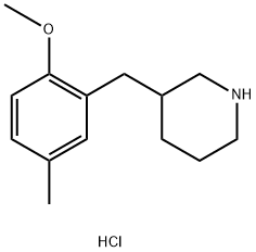 3-(2-METHOXY-5-METHYL-BENZYL)-PIPERIDINE HYDROCHLORIDE Struktur