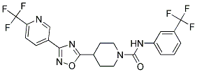 N-[3-(TRIFLUOROMETHYL)PHENYL]-4-(3-[6-(TRIFLUOROMETHYL)PYRIDIN-3-YL]-1,2,4-OXADIAZOL-5-YL)PIPERIDINE-1-CARBOXAMIDE Struktur