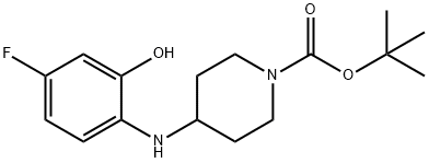 TERT-BUTYL 4-(4-FLUORO-2-HYDROXYPHENYLAMINO)PIPERIDINE-1-CARBOXYLATE Struktur