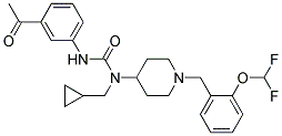 N'-(3-ACETYLPHENYL)-N-(CYCLOPROPYLMETHYL)-N-(1-[2-(DIFLUOROMETHOXY)BENZYL]PIPERIDIN-4-YL)UREA Struktur