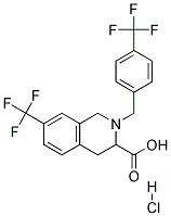 7-TRIFLUOROMETHYL-2-(4-TRIFLUOROMETHYL-BENZYL)-1,2,3,4-TETRAHYDRO-ISOQUINOLINE-3-CARBOXYLIC ACID HYDROCHLORIDE Struktur