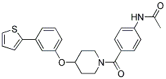 N-[4-((4-[3-(2-THIENYL)PHENOXY]PIPERIDIN-1-YL)CARBONYL)PHENYL]ACETAMIDE Struktur