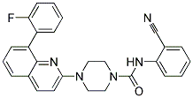 N-(2-CYANOPHENYL)-4-[8-(2-FLUOROPHENYL)QUINOLIN-2-YL]PIPERAZINE-1-CARBOXAMIDE Struktur