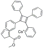 (CARBOMETHOXYCYCLOPENTADIENE)(TETRAPHENYLCYCLOBUTADIENE)COBALT(I) Struktur