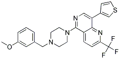 5-[4-(3-METHOXYBENZYL)PIPERAZIN-1-YL]-8-(3-THIENYL)-2-(TRIFLUOROMETHYL)-1,6-NAPHTHYRIDINE Struktur