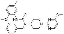 N'-(2-METHOXY-5-METHYLPHENYL)-N-[1-(4-METHOXYPYRIMIDIN-2-YL)PIPERIDIN-4-YL]-N-(PYRIDIN-3-YLMETHYL)UREA Struktur