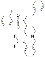 N-(1-[2-(DIFLUOROMETHOXY)BENZYL]PIPERIDIN-4-YL)-2-FLUORO-N-(2-PHENYLETHYL)BENZENESULFONAMIDE Struktur