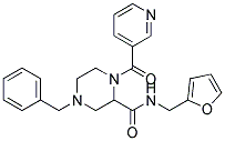 4-BENZYL-N-(2-FURYLMETHYL)-1-(PYRIDIN-3-YLCARBONYL)PIPERAZINE-2-CARBOXAMIDE Struktur