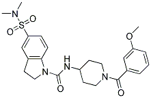 5-[(DIMETHYLAMINO)SULFONYL]-N-[1-(3-METHOXYBENZOYL)PIPERIDIN-4-YL]INDOLINE-1-CARBOXAMIDE Structure