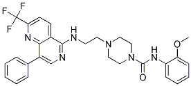 N-(2-METHOXYPHENYL)-4-(2-([8-PHENYL-2-(TRIFLUOROMETHYL)-1,6-NAPHTHYRIDIN-5-YL]AMINO)ETHYL)PIPERAZINE-1-CARBOXAMIDE Struktur