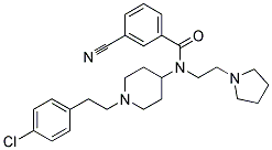 N-(1-[2-(4-CHLOROPHENYL)ETHYL]PIPERIDIN-4-YL)-3-CYANO-N-(2-PYRROLIDIN-1-YLETHYL)BENZAMIDE Struktur