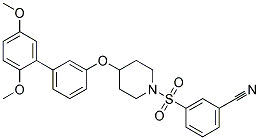 3-((4-[(2',5'-DIMETHOXYBIPHENYL-3-YL)OXY]PIPERIDIN-1-YL)SULFONYL)BENZONITRILE Struktur