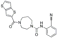 N-(2-CYANOPHENYL)-4-(THIENO[3,2-B]THIEN-2-YLCARBONYL)-1,4-DIAZEPANE-1-CARBOXAMIDE Struktur