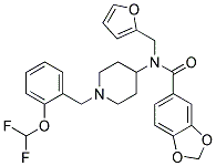 N-(1-[2-(DIFLUOROMETHOXY)BENZYL]PIPERIDIN-4-YL)-N-(2-FURYLMETHYL)-1,3-BENZODIOXOLE-5-CARBOXAMIDE Struktur