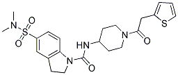 5-[(DIMETHYLAMINO)SULFONYL]-N-[1-(2-THIENYLACETYL)PIPERIDIN-4-YL]INDOLINE-1-CARBOXAMIDE Struktur